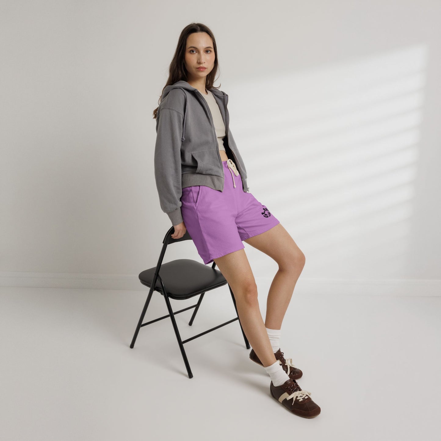 Fleece Sweat Shorts — Minimal Recycle Logo Lounge Shorts