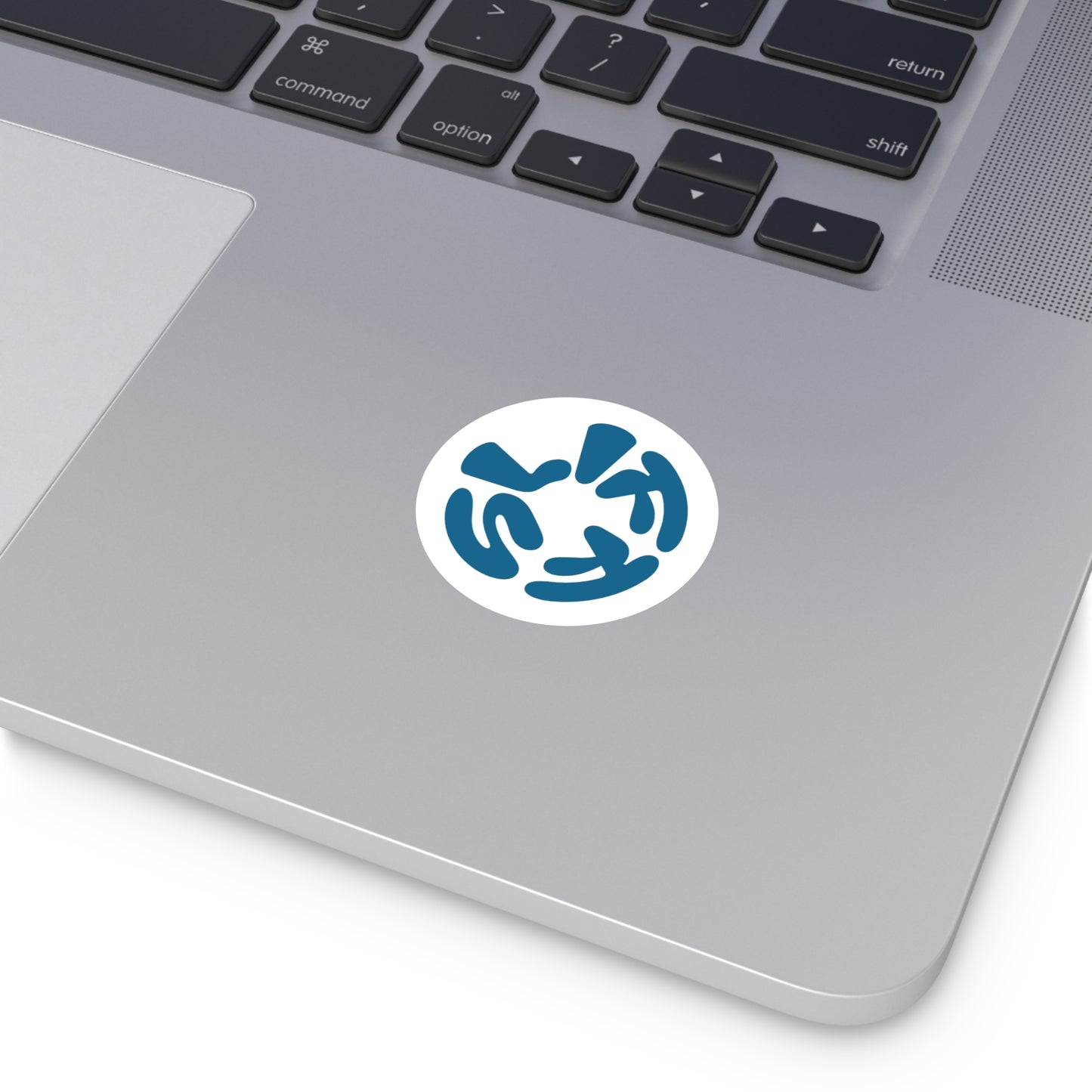 Abstract Blue Circle Vinyl Sticker – Modern Geometric Round Decal