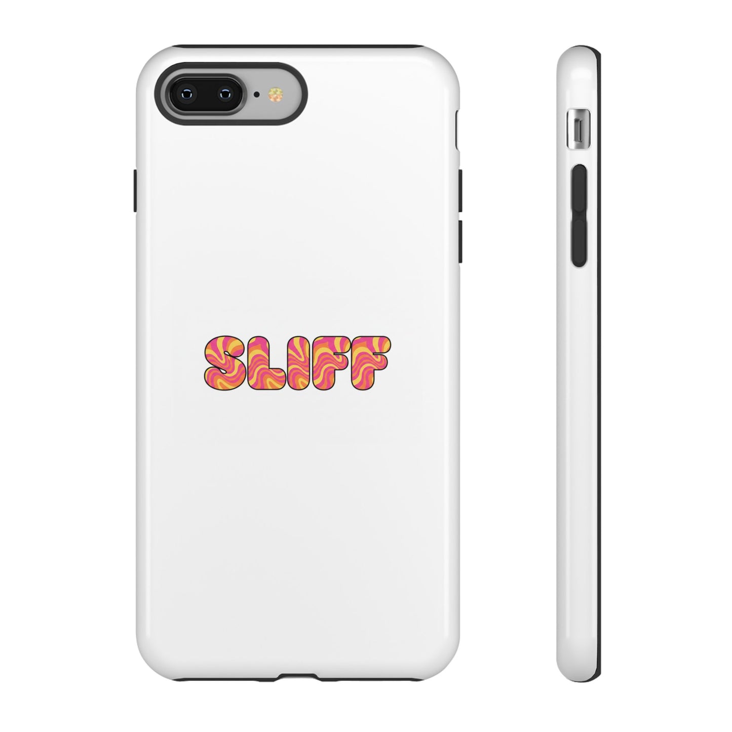 Retro Swirl Skateboard Phone Case — Brown Groovy Abstract Protective Case