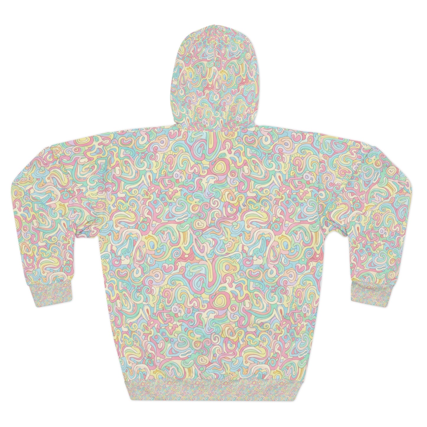 Pastel Psychedelic Hoodie — All-Over Print Swirl Pullover