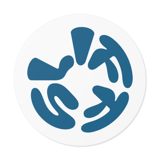 Abstract Blue Circle Vinyl Sticker – Modern Geometric Round Decal