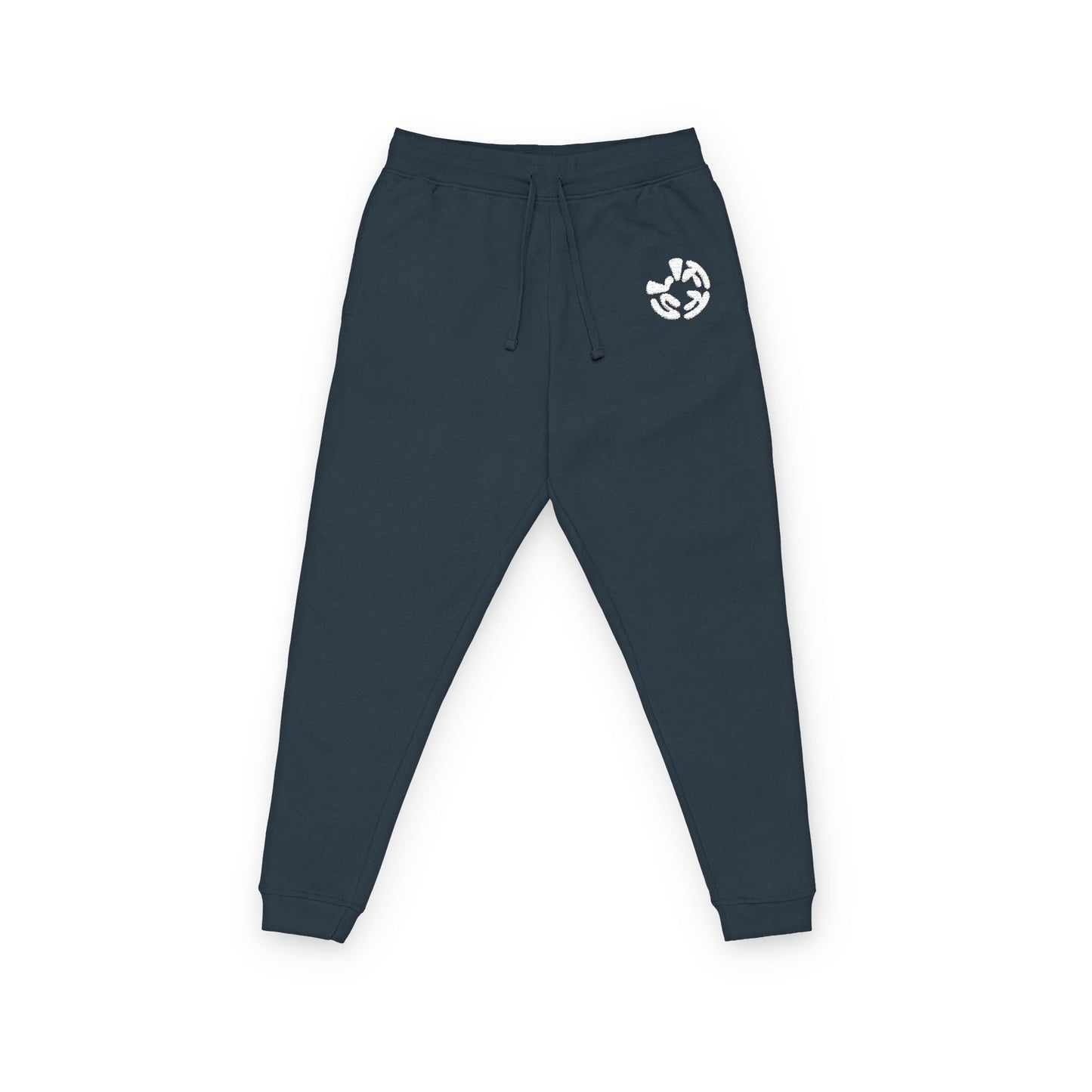 Embroidered Recycle Symbol Joggers — Eco-Friendly Fleece Sweatpants