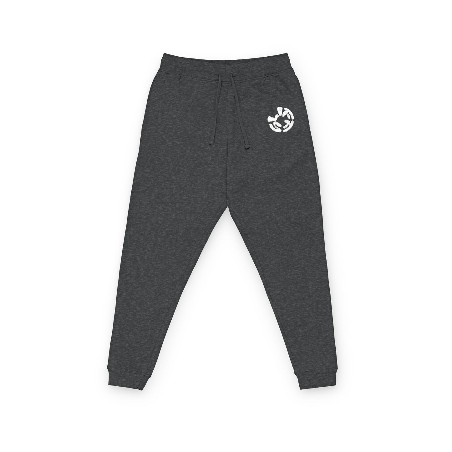 Embroidered Recycle Symbol Joggers — Eco-Friendly Fleece Sweatpants