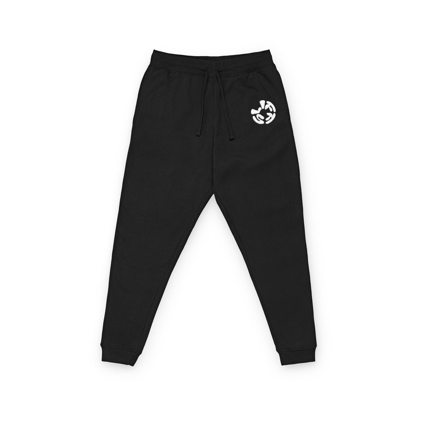 Embroidered Recycle Symbol Joggers — Eco-Friendly Fleece Sweatpants