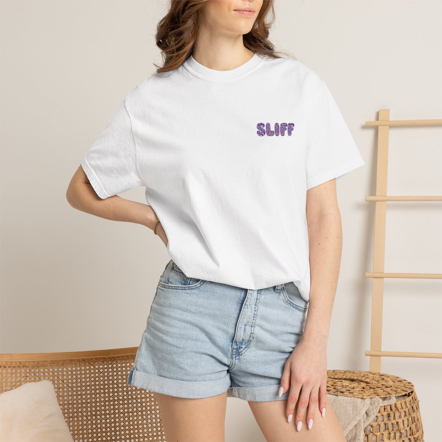 Graphic T-Shirt — 'SLIFF' Purple Swirl Skateboard Tee