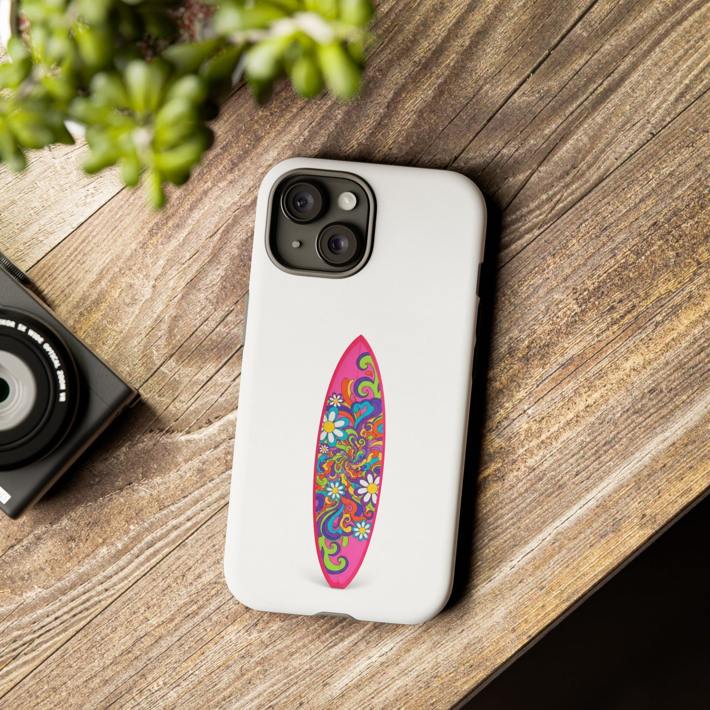 Retro Swirl Skateboard Phone Case — Brown Groovy Abstract Protective Case