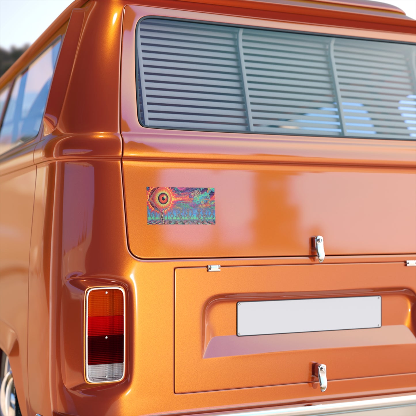 Psychedelic Eye Bumper Sticker — Vibrant Trippy Art for Vans & Cars
