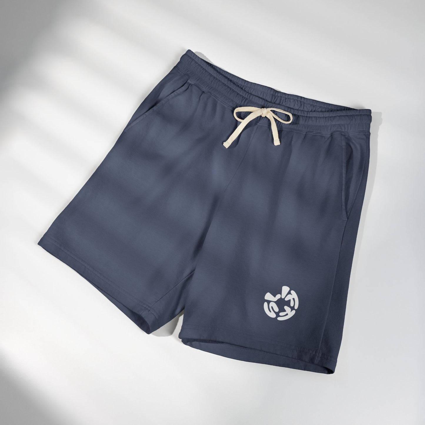 Fleece Sweat Shorts — Minimal Recycle Logo Lounge Shorts