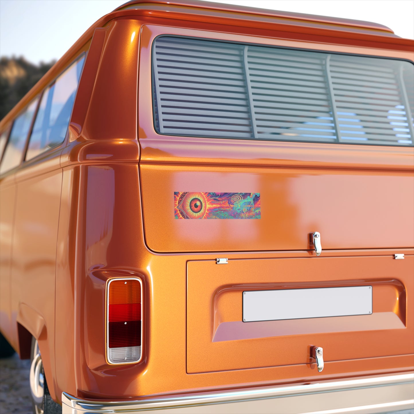 Psychedelic Eye Bumper Sticker — Vibrant Trippy Art for Vans & Cars