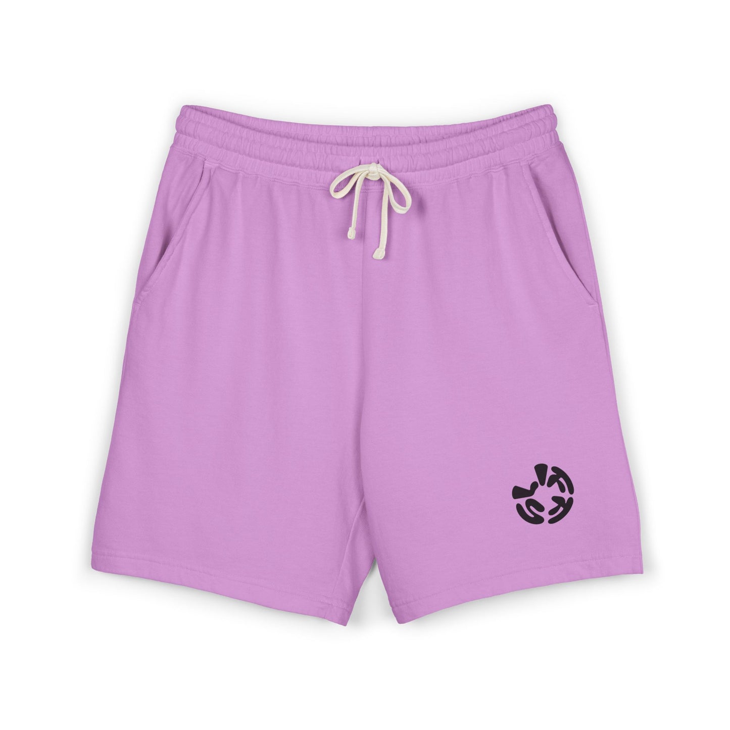 Fleece Sweat Shorts — Minimal Recycle Logo Lounge Shorts