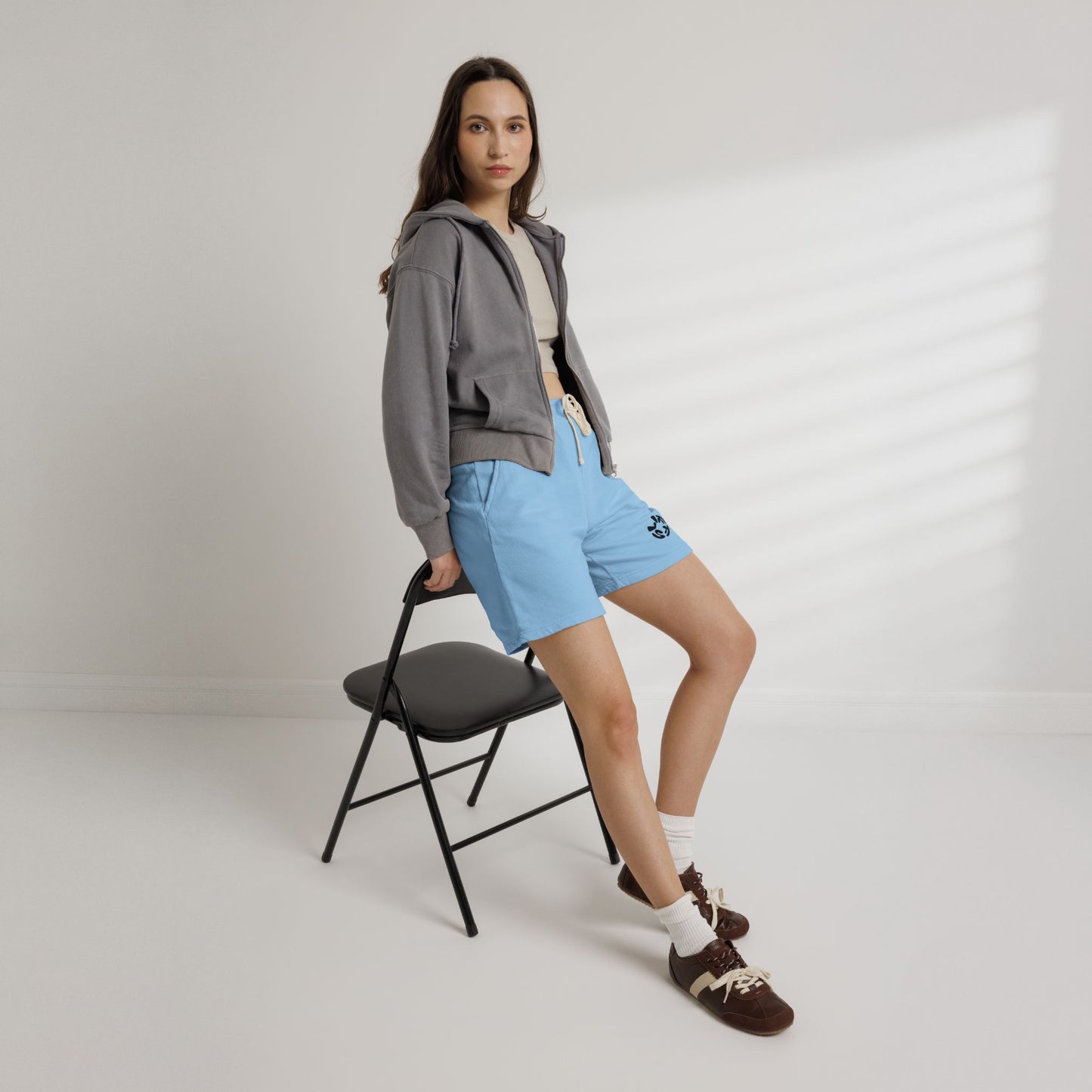 Fleece Sweat Shorts — Minimal Recycle Logo Lounge Shorts