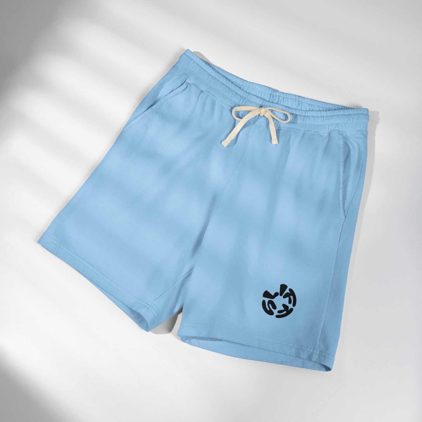 Fleece Sweat Shorts — Minimal Recycle Logo Lounge Shorts