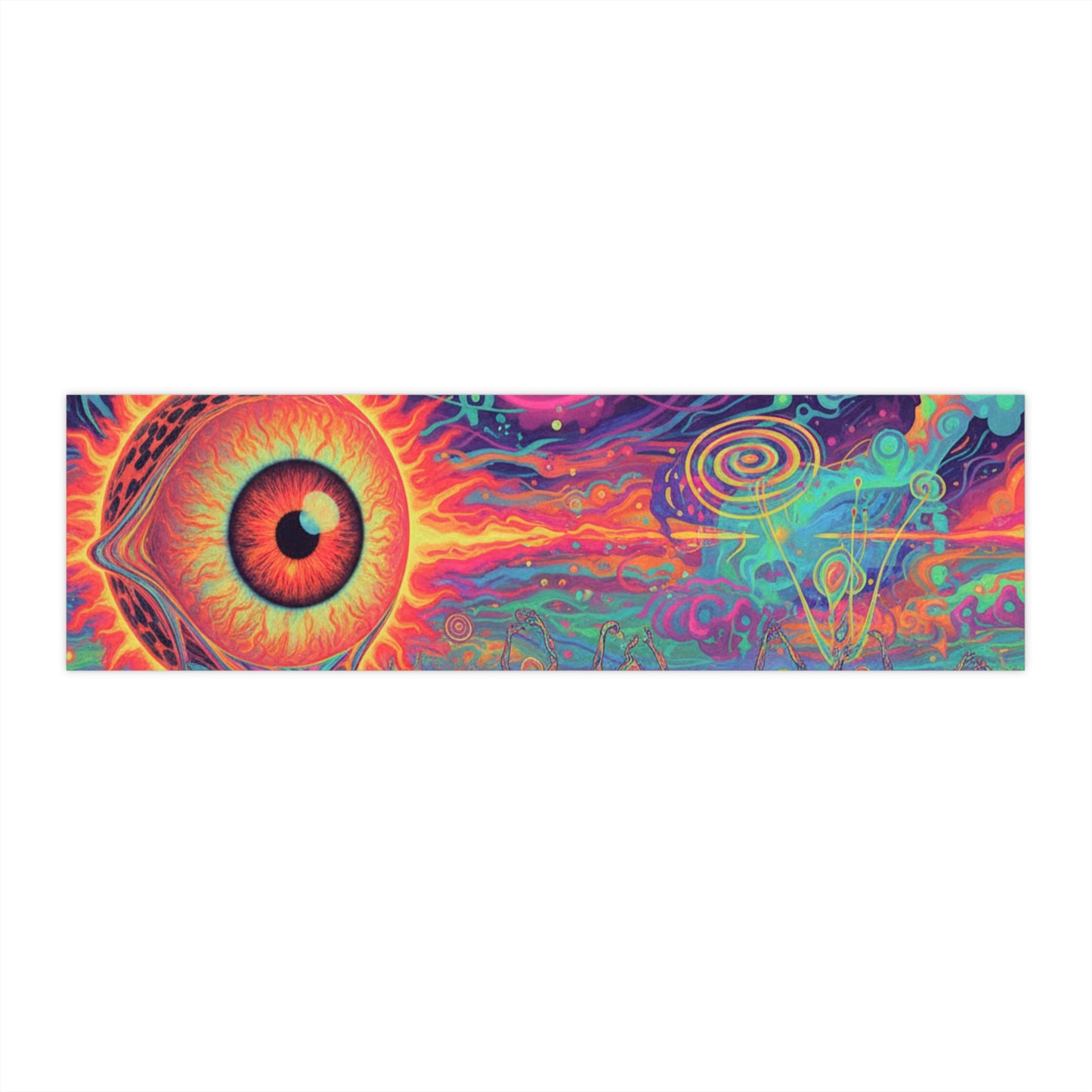 Psychedelic Eye Bumper Sticker — Vibrant Trippy Art for Vans & Cars