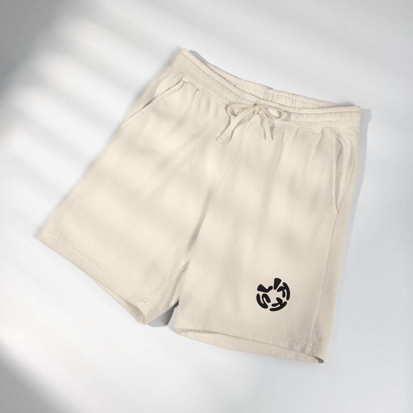 Fleece Sweat Shorts — Minimal Recycle Logo Lounge Shorts