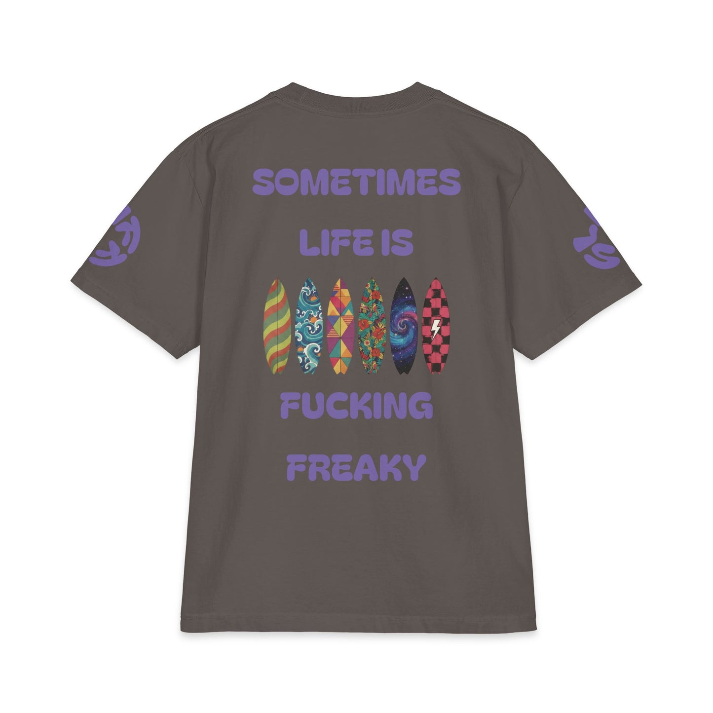 Sometimes Life Is Fucking Freaky T-Shirt — Blue Floral Graphic Tee