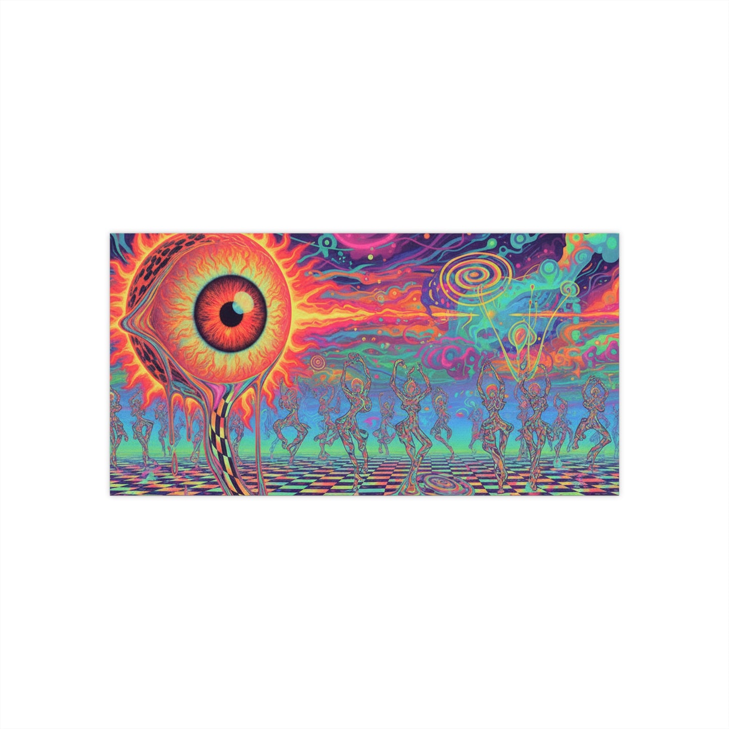 Psychedelic Eye Bumper Sticker — Vibrant Trippy Art for Vans & Cars
