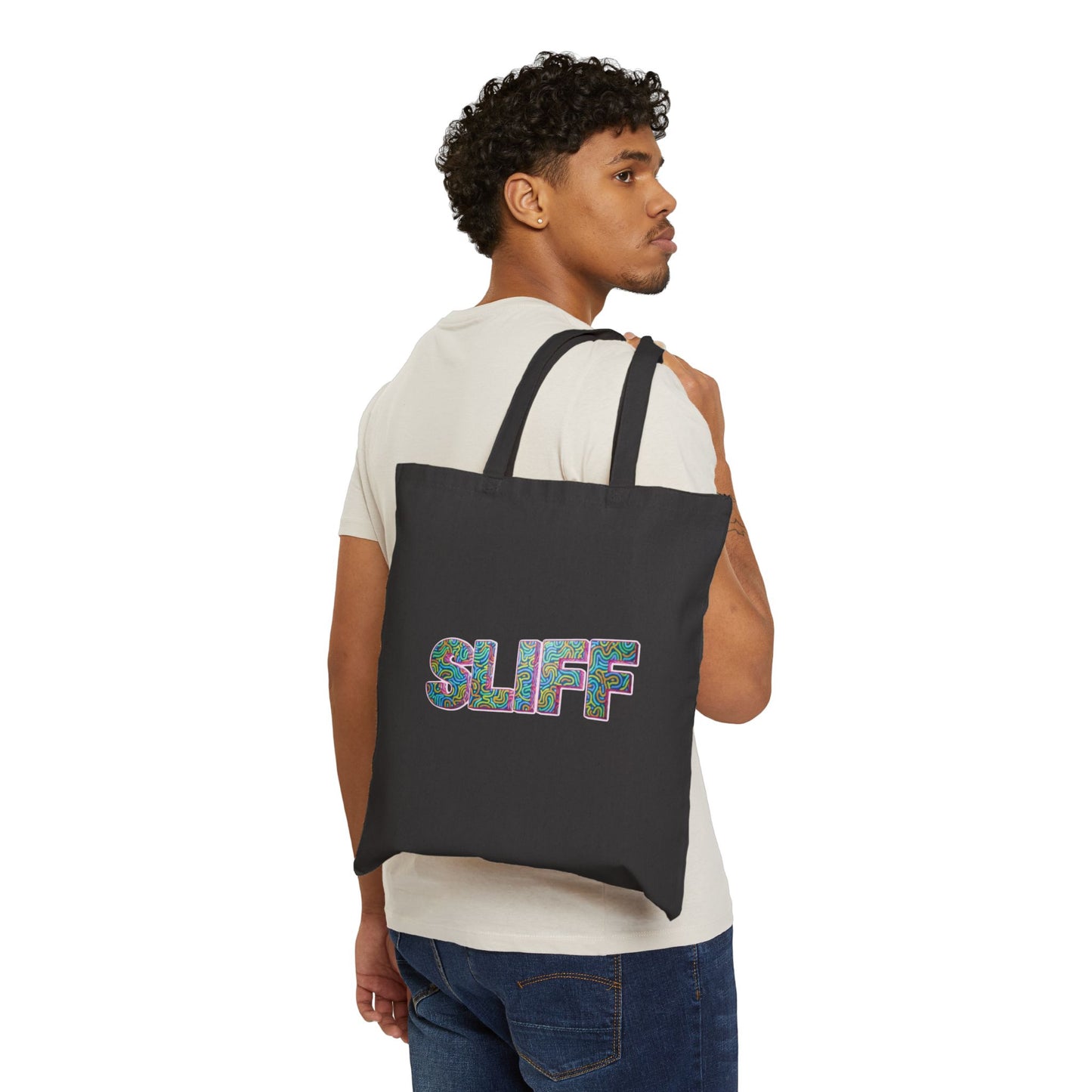 SLIFF Floral Pattern Canvas Tote Bag — Eco Cotton Grocery & Market Tote