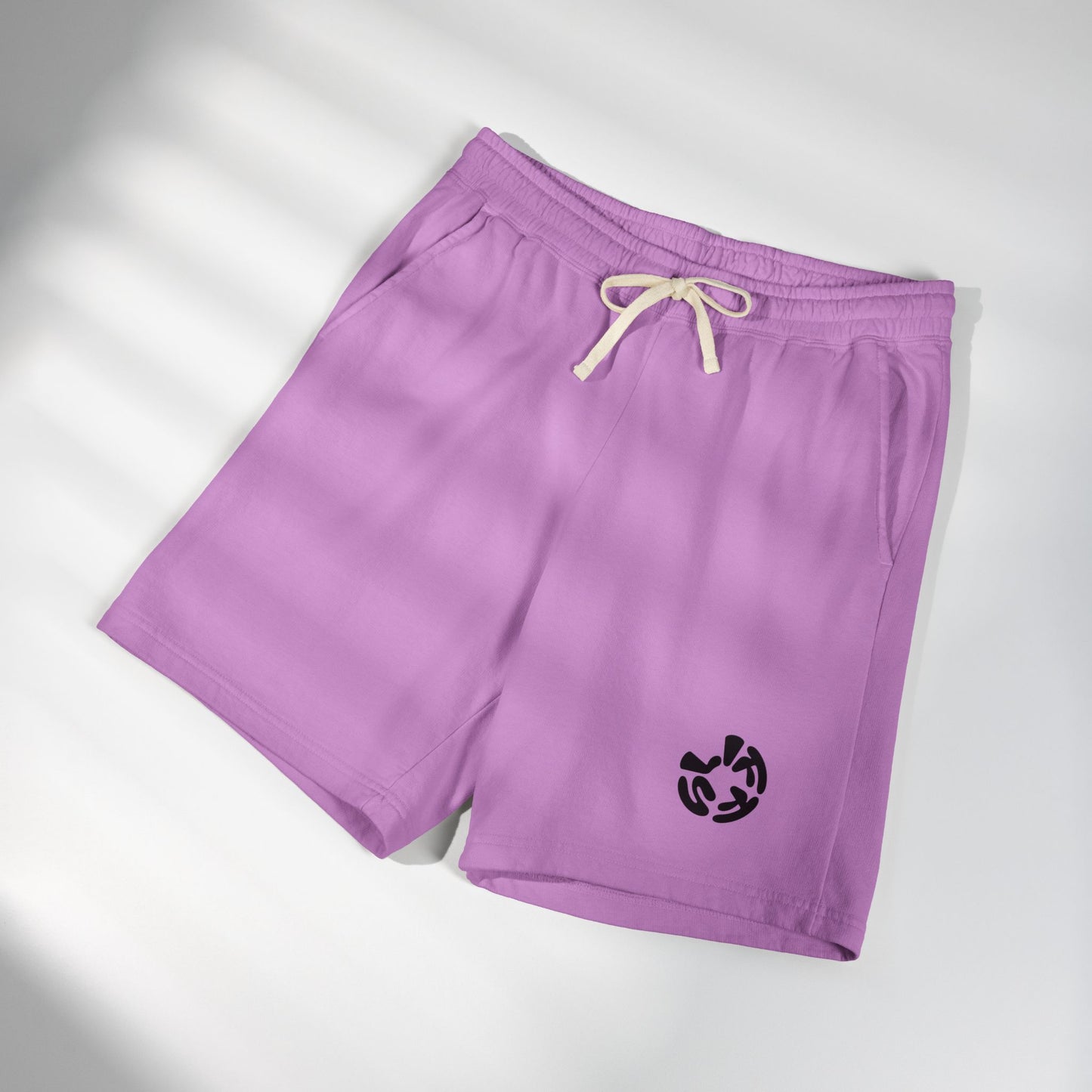 Fleece Sweat Shorts — Minimal Recycle Logo Lounge Shorts