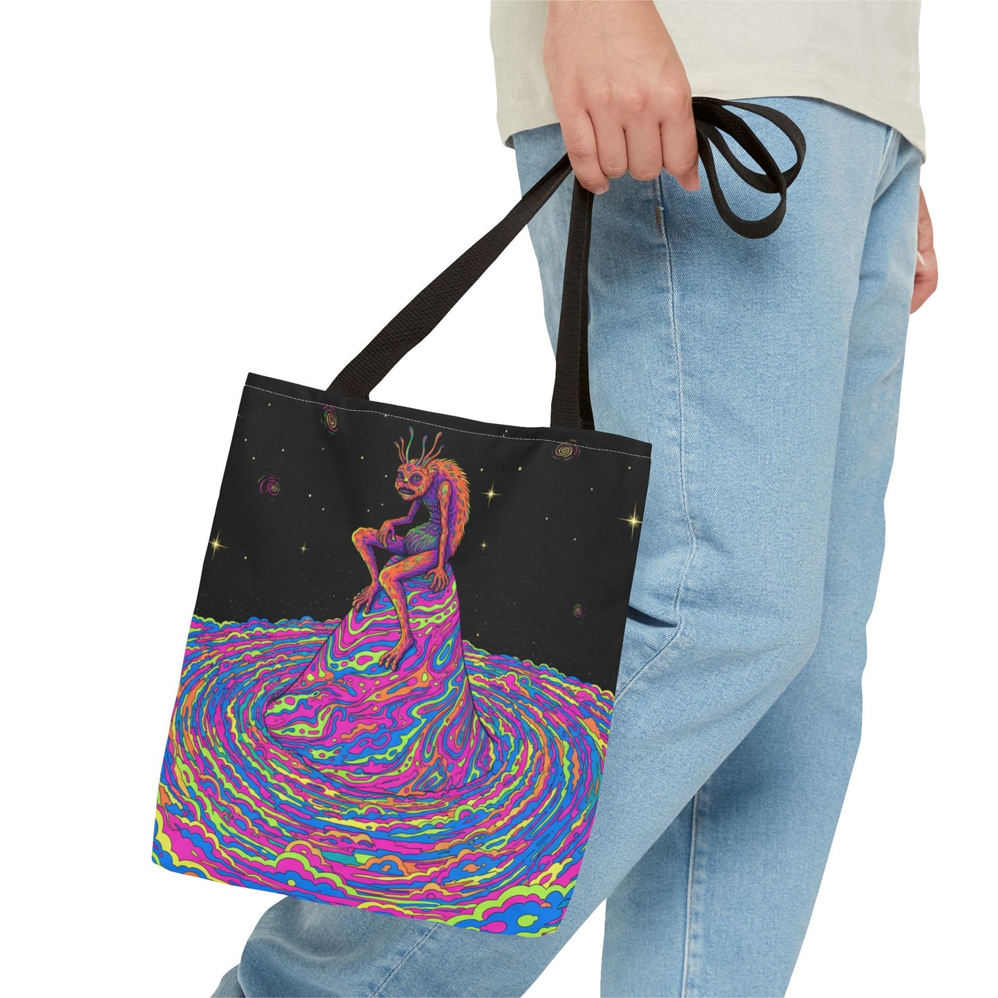 Psychedelic Mermaid Tote Bag — Colorful Cosmic Sea Art AOP