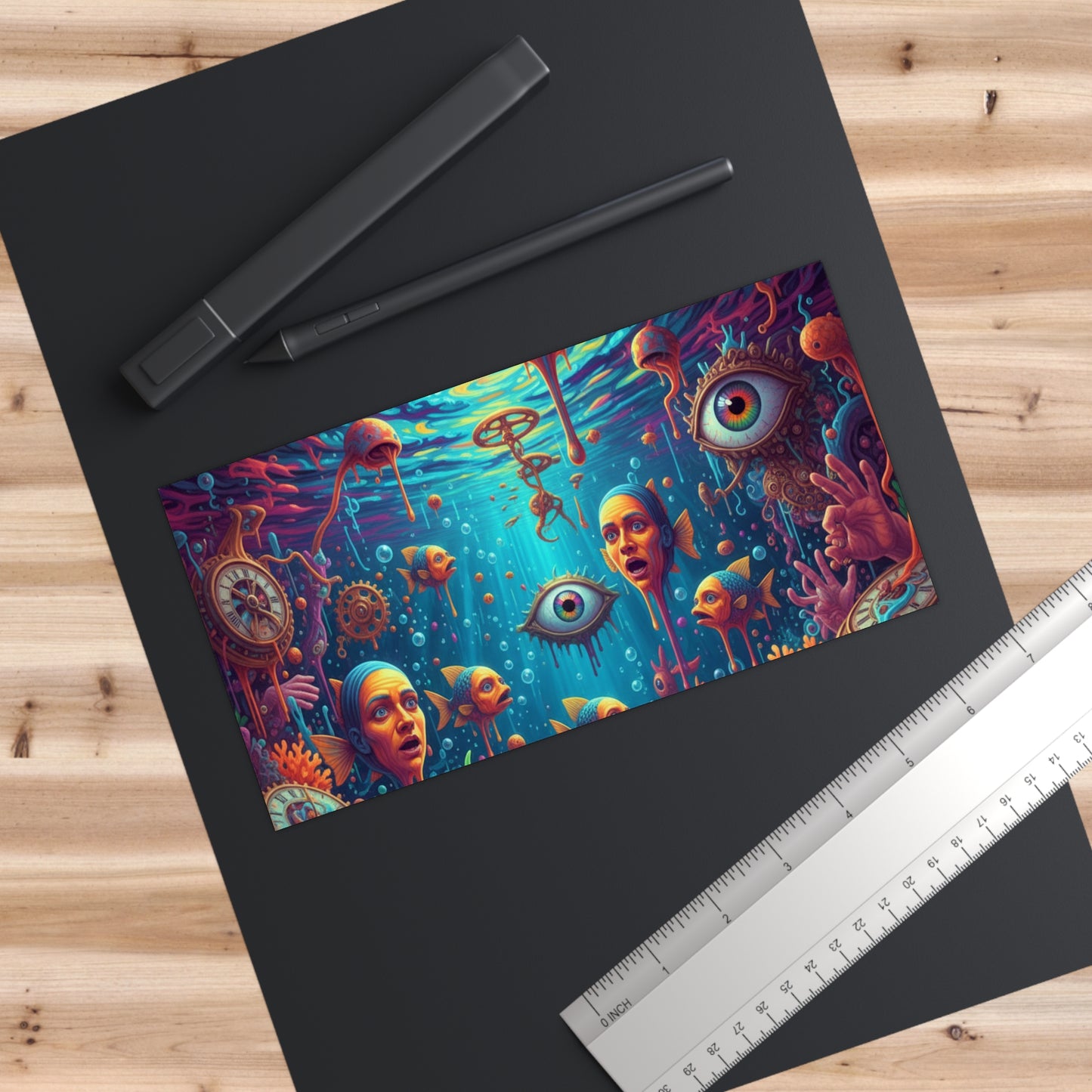 Surreal Underwater Eyes Bumper Sticker