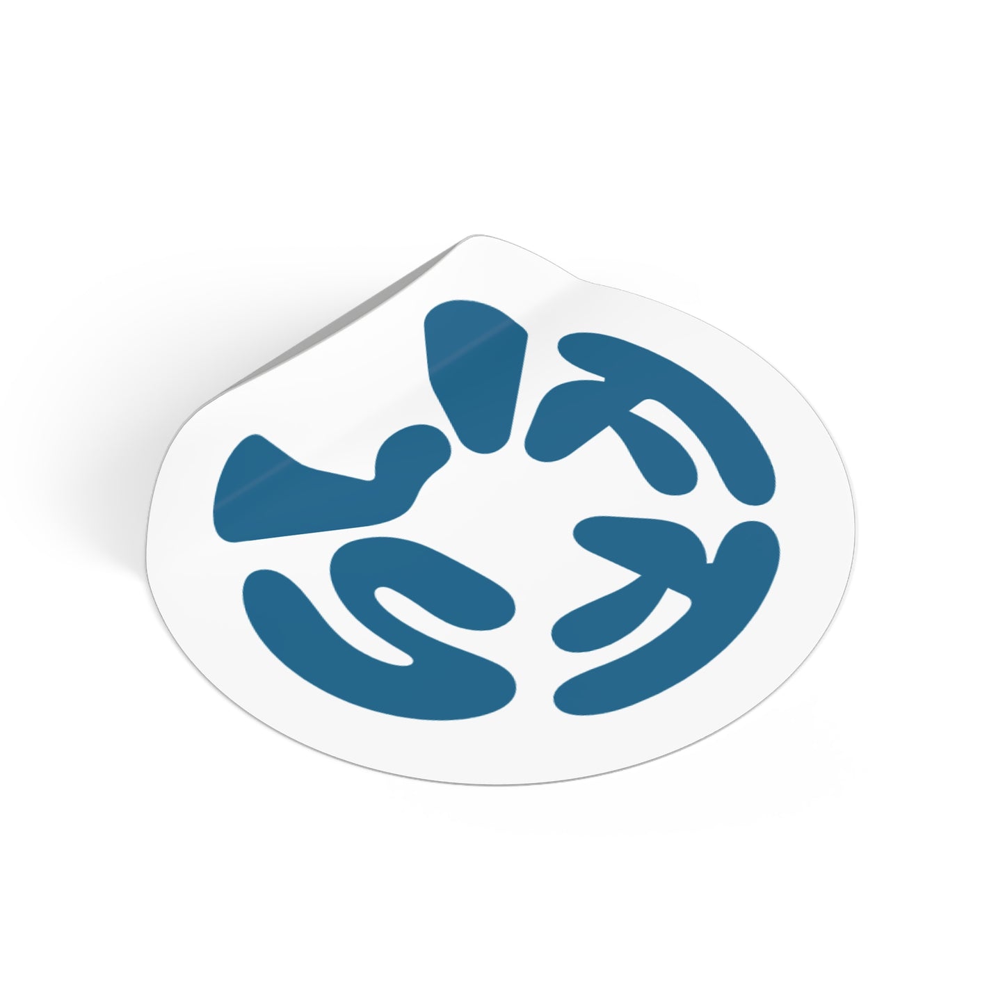 Abstract Blue Circle Vinyl Sticker – Modern Geometric Round Decal