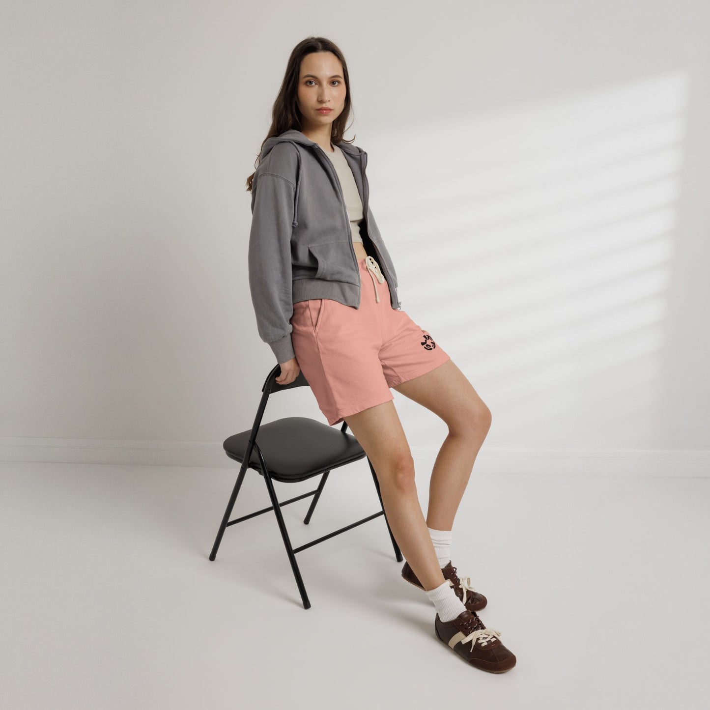 Fleece Sweat Shorts — Minimal Recycle Logo Lounge Shorts