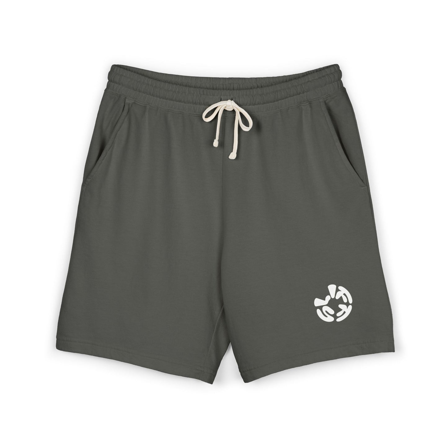 Fleece Sweat Shorts — Minimal Recycle Logo Lounge Shorts