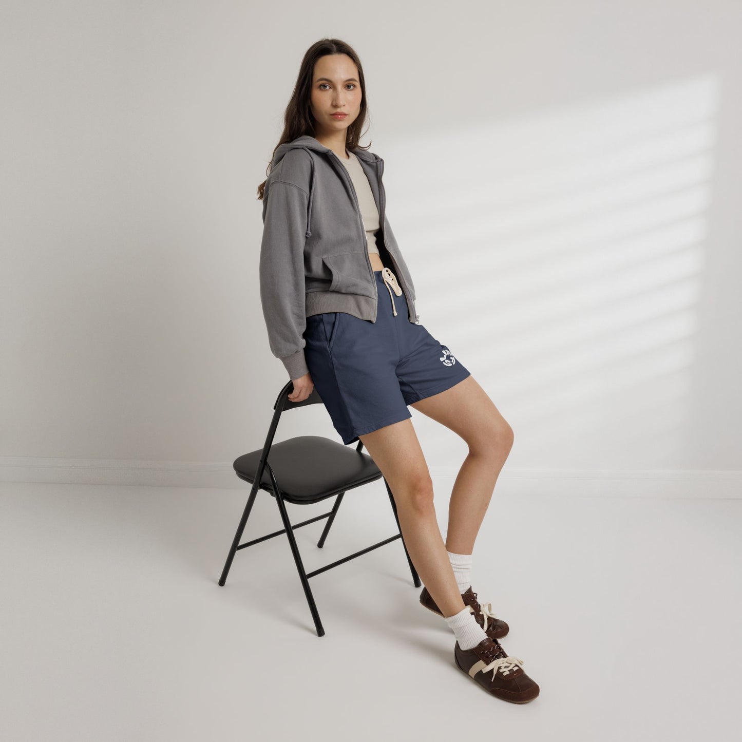 Fleece Sweat Shorts — Minimal Recycle Logo Lounge Shorts