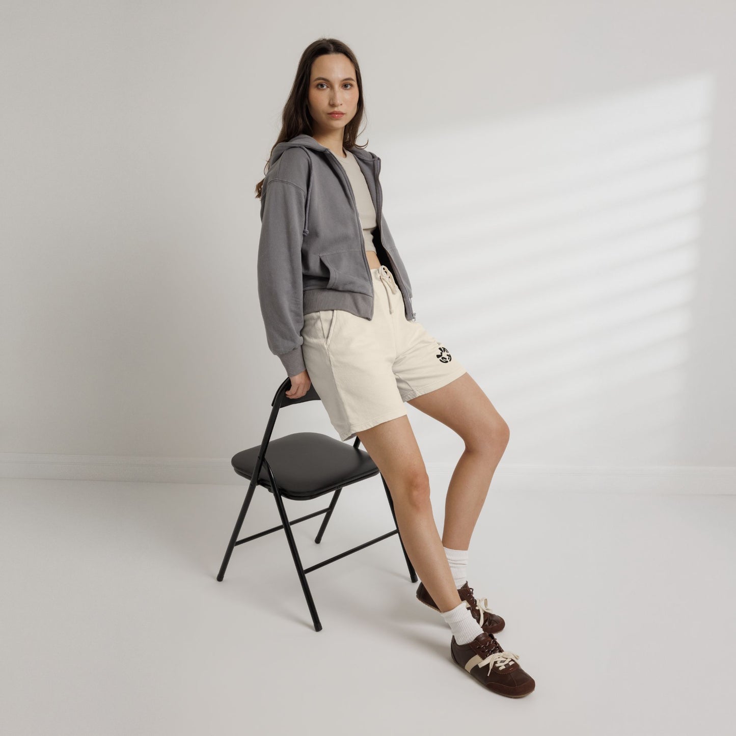 Fleece Sweat Shorts — Minimal Recycle Logo Lounge Shorts