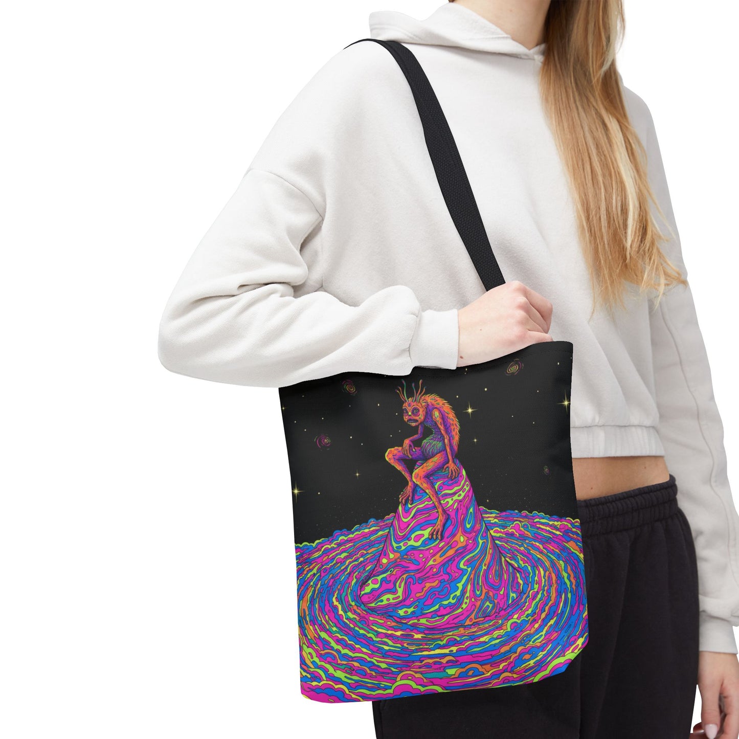 Psychedelic Mermaid Tote Bag — Colorful Cosmic Sea Art AOP